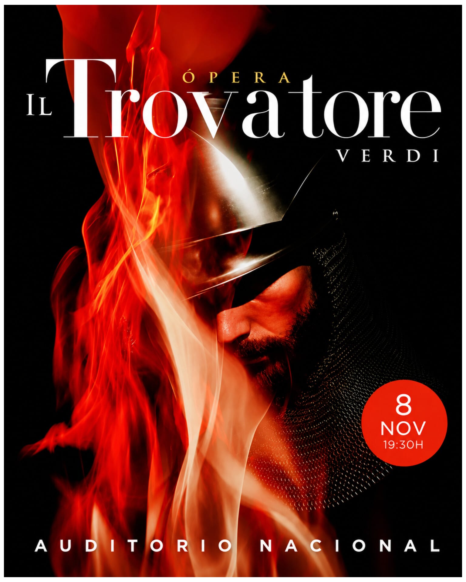 Cartel de la ópera Il Trovatore de G. Verdi, Fundación Excelentia, Auditorio Nacional de Música de Madrid